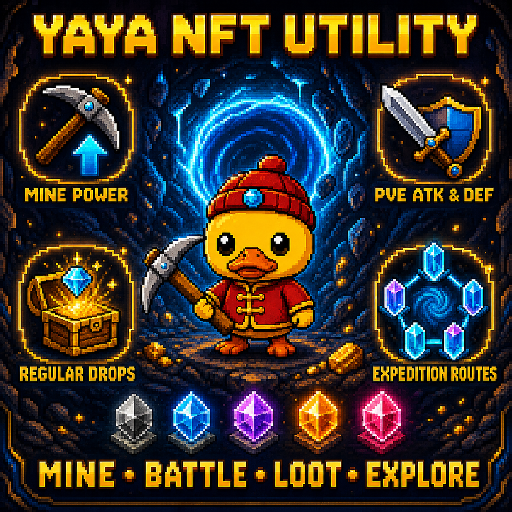 Yaya NFT utility: mining, PvE battle, regular drops, and expedition routes